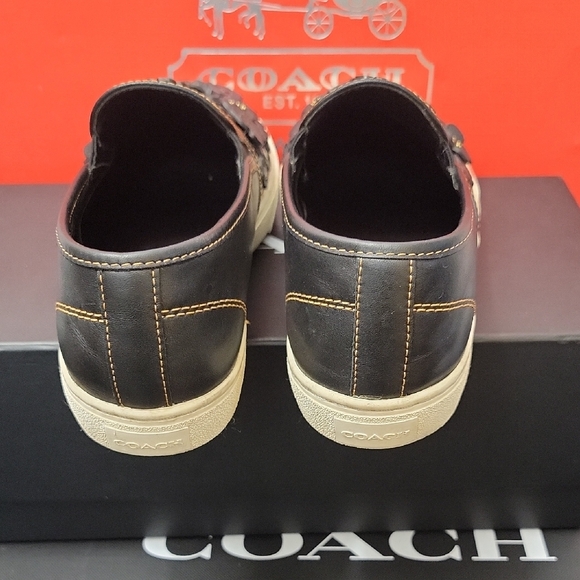 Coach Tea Rose Embellished LTR Slip-On Sneakers No. G1235 - Picture 4 of 8